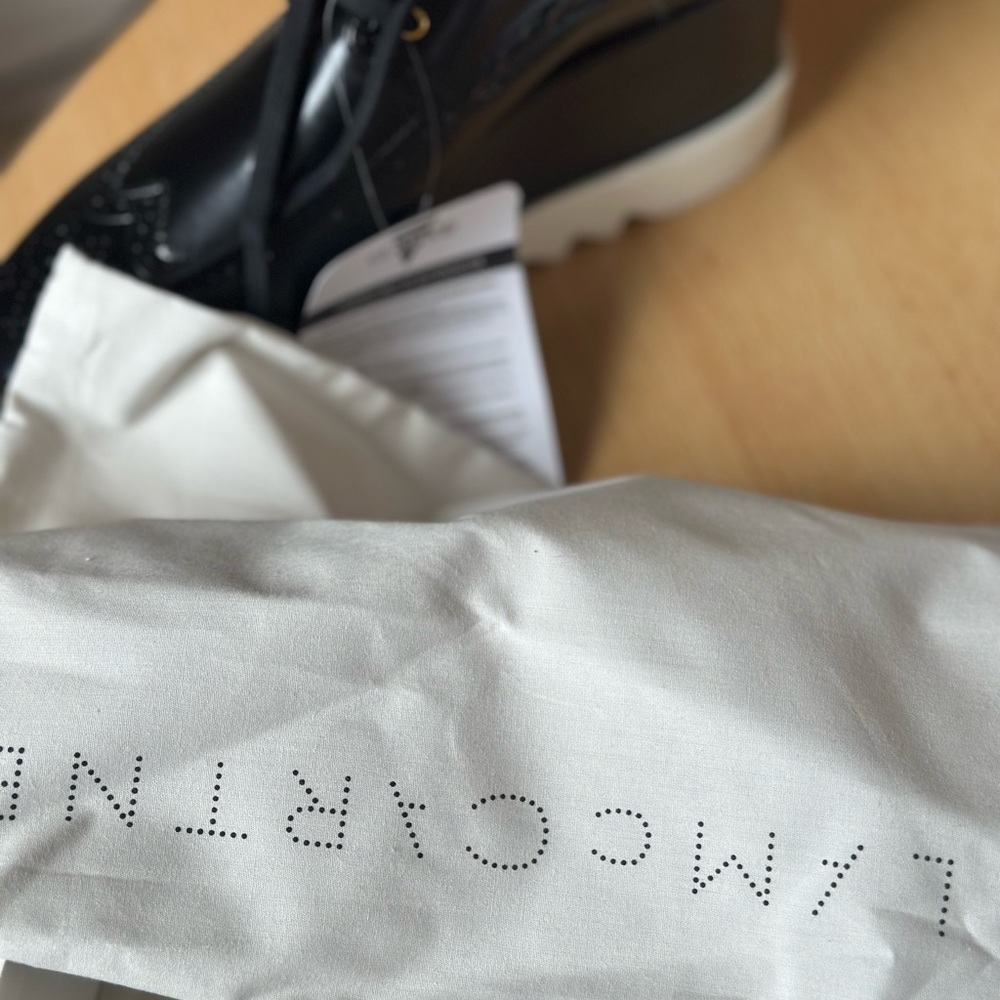 ❌SOLD❌NIB- STELLA McCARTNEY  faux leather Elyse Dane platform  brogue shoes 40 - Picture 13 of 15